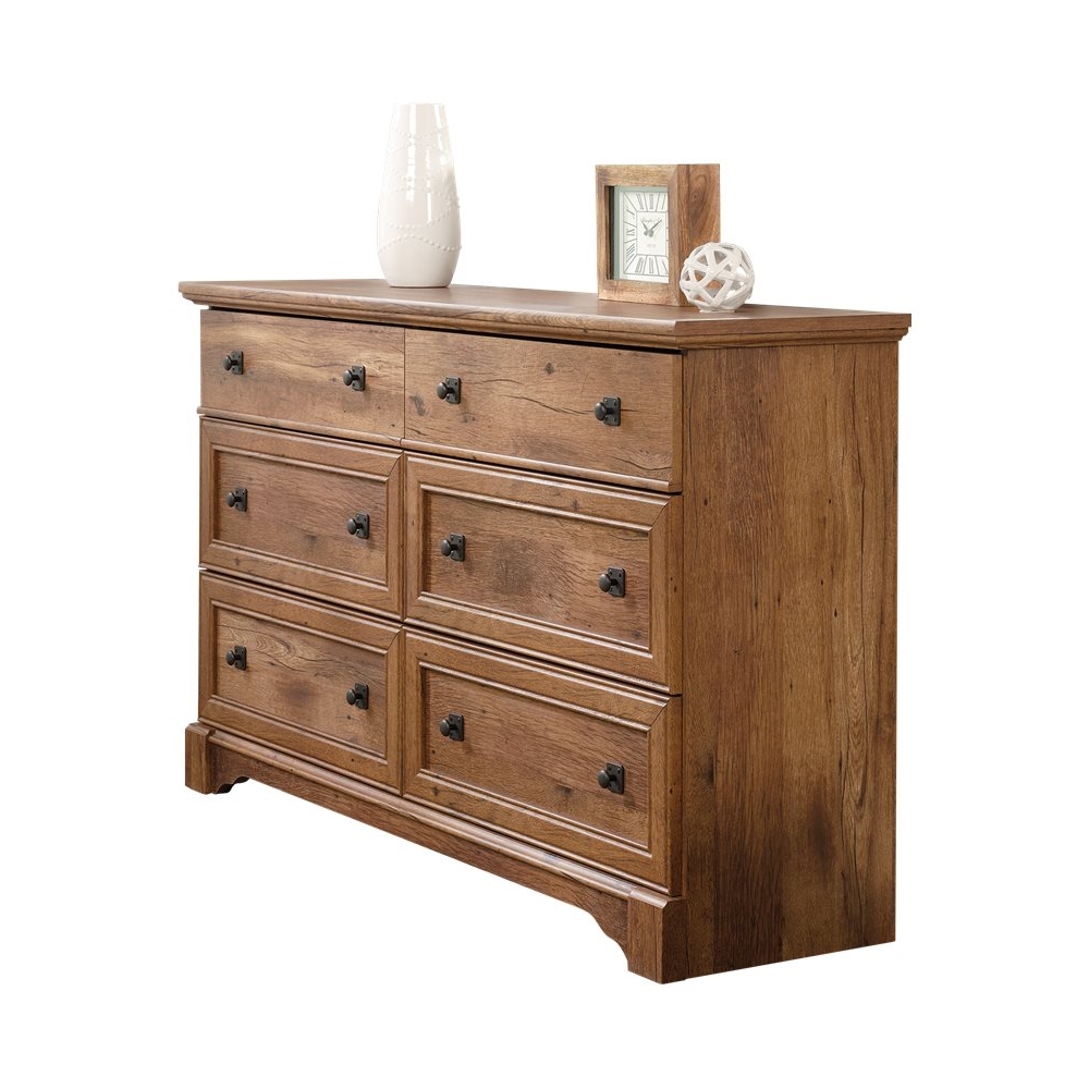 Sauder Palladia Collection 6 Drawer Dresser Vintage Oak 420613 Best Buy