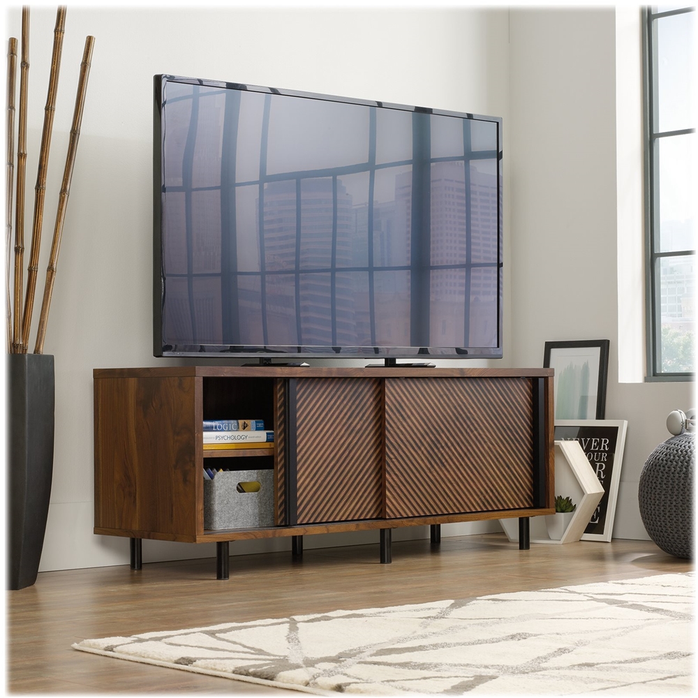 Left View: Simpli Home - Sidney TV Cabinet for Most TVs Up to 60" - Chestnut Brown