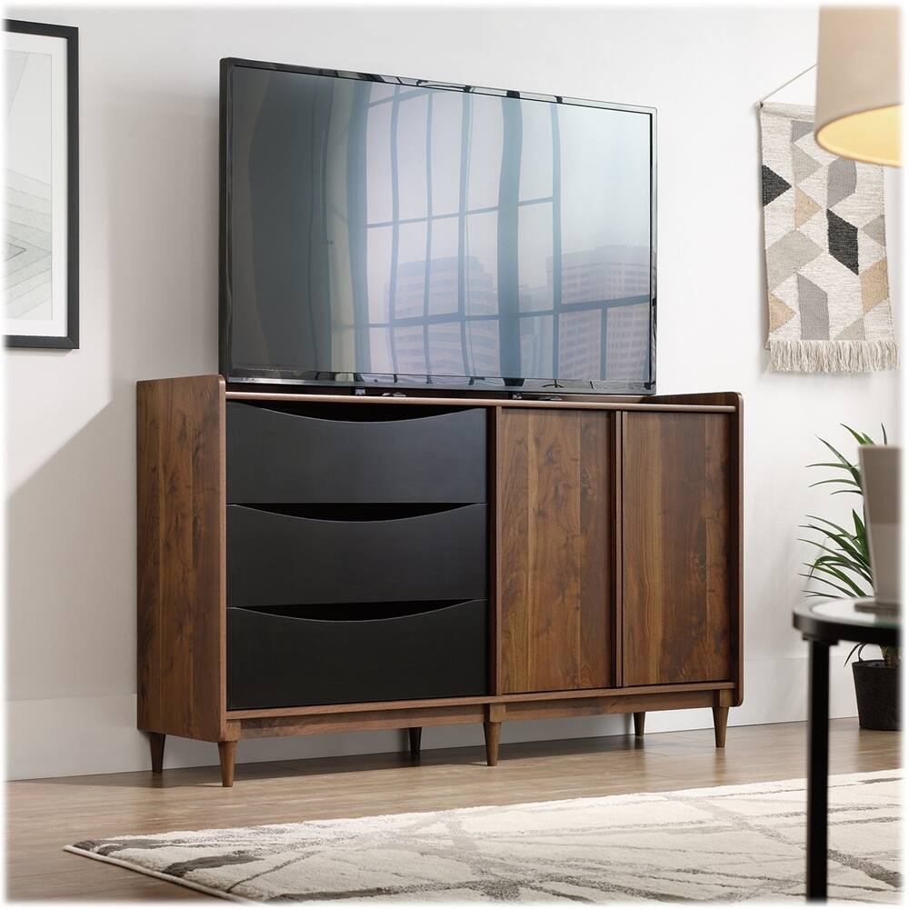 Left View: Sauder - Harvey Park Collection TV Cabinet for Most Flat-Panel TVs Up to 55" - Grand Walnut