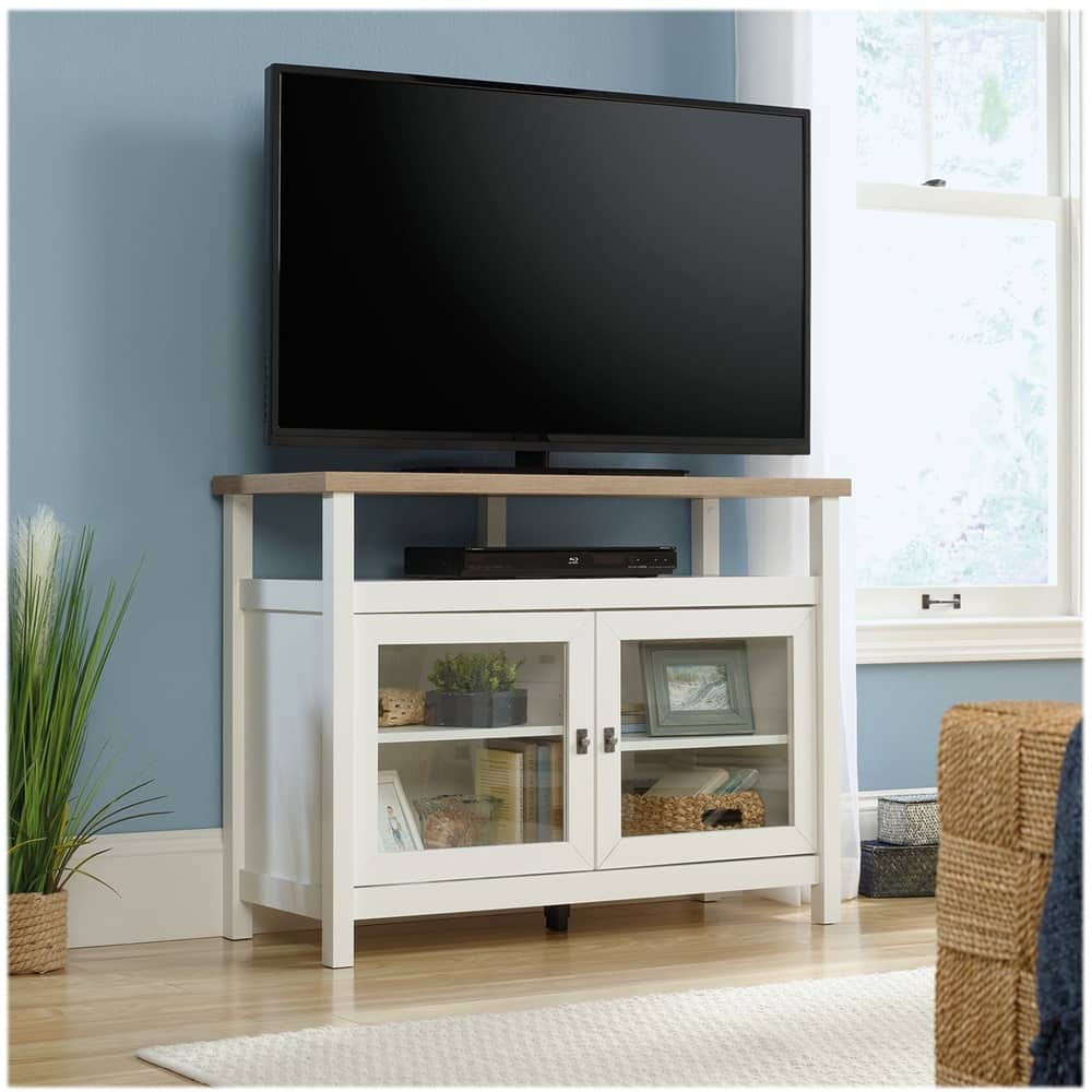 Left Zoom. Sauder - Cottage Road Collection TV Cabinet for Most Flat-Panel TVs Up to 42" - Soft White/Lintel Oak.