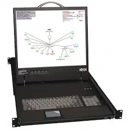 Tripp Lite - 16-Port Cat5 1U Rack-Mount 1+1 User Console KVM Switch with 19-in. LCD and IP Remote Access - Black