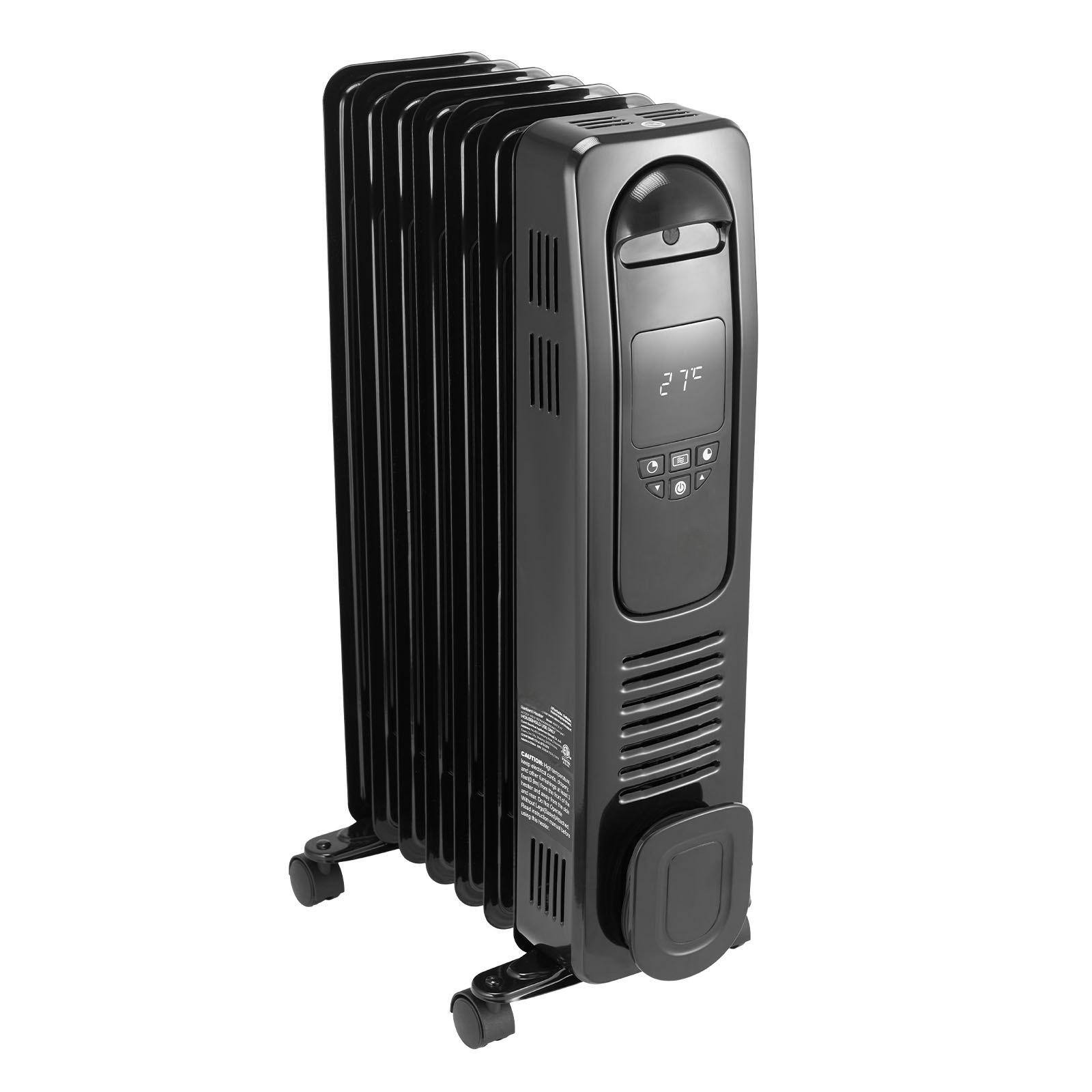 Alt View 10. Glintex - Electric Space Heaters 1500W Oil Filled Radiator LED Display 24H Timer Thermostat Remote Control Overheat Protection - Black.