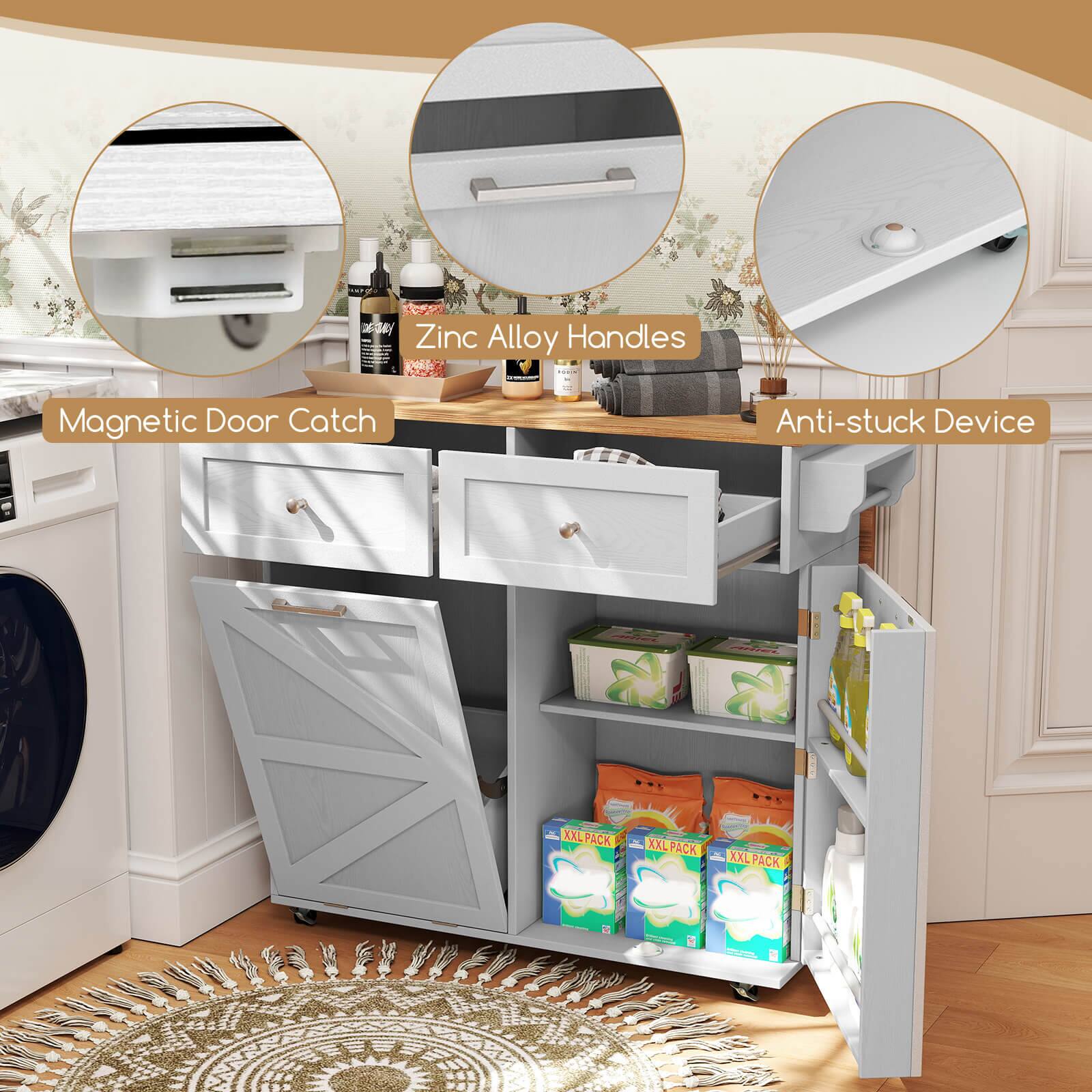 Zinc Alloy Handles  
Magnetic Door Catch  
Anti-stuck Device  
XXL PACK