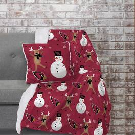 Pegasus - Arizona Cardinals Holiday Reindeer Blanket and Pillow Combo Set - Multicolor