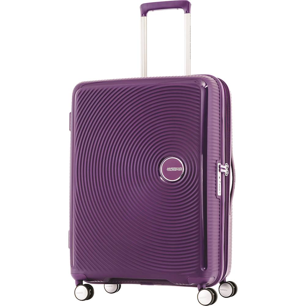 Louis Vuitton Pink Purple Logo Fabric Women's Carryon Travel Roller Bag  Suitcase For Sale at 1stDibs