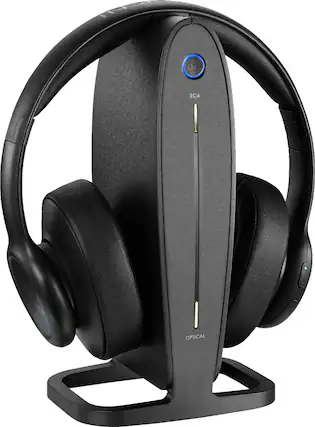 Angle. Insignia™ - RF Wireless Over-the-Ear Headphones - Black.