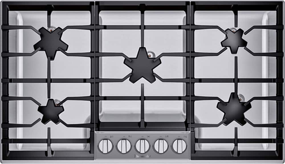 Thermador - Masterpiece 36" Built-In Gas Cooktop with 5 Pedestal Star Burners - Stainless Steel - Front_Zoom