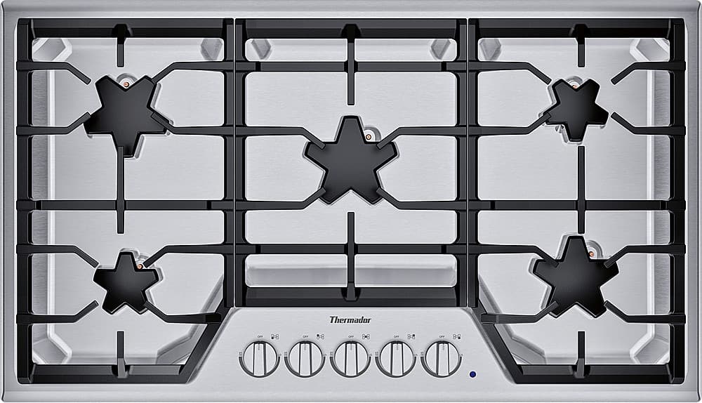 Front. Thermador - Masterpiece 36" Built-In Gas Cooktop with 5 Star Burners - Stainless Steel.