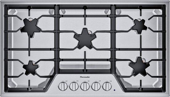 Front Zoom. Thermador - Masterpiece 36" Built-In Gas Cooktop with 5 Star Burners - Stainless Steel.