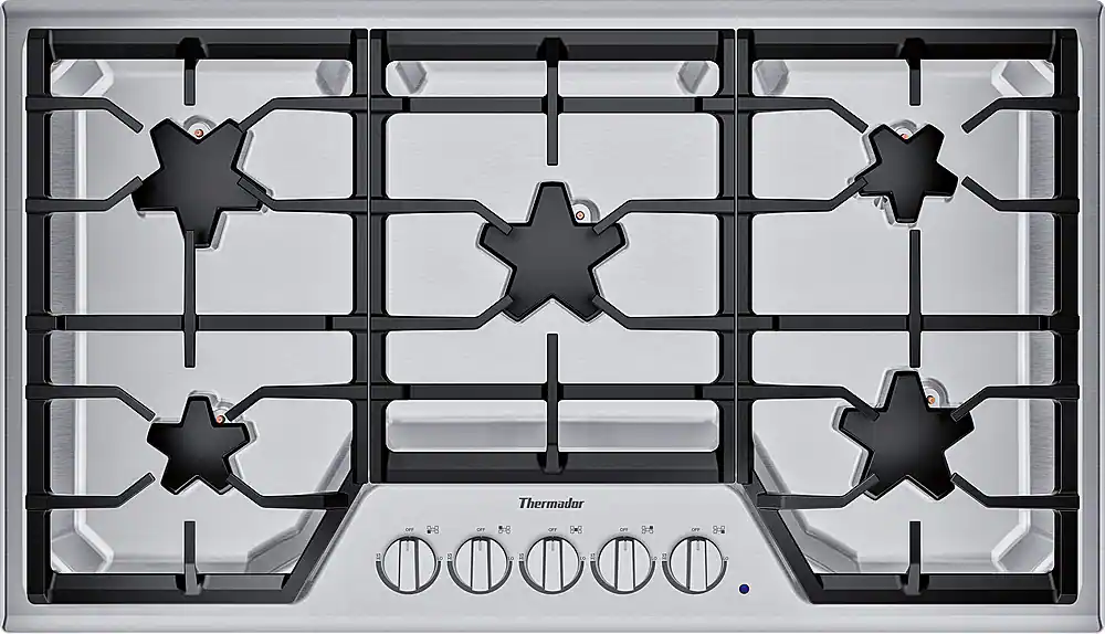 Thermador - Masterpiece 36" Built-In Gas Cooktop with 5 Star Burners - Stainless Steel