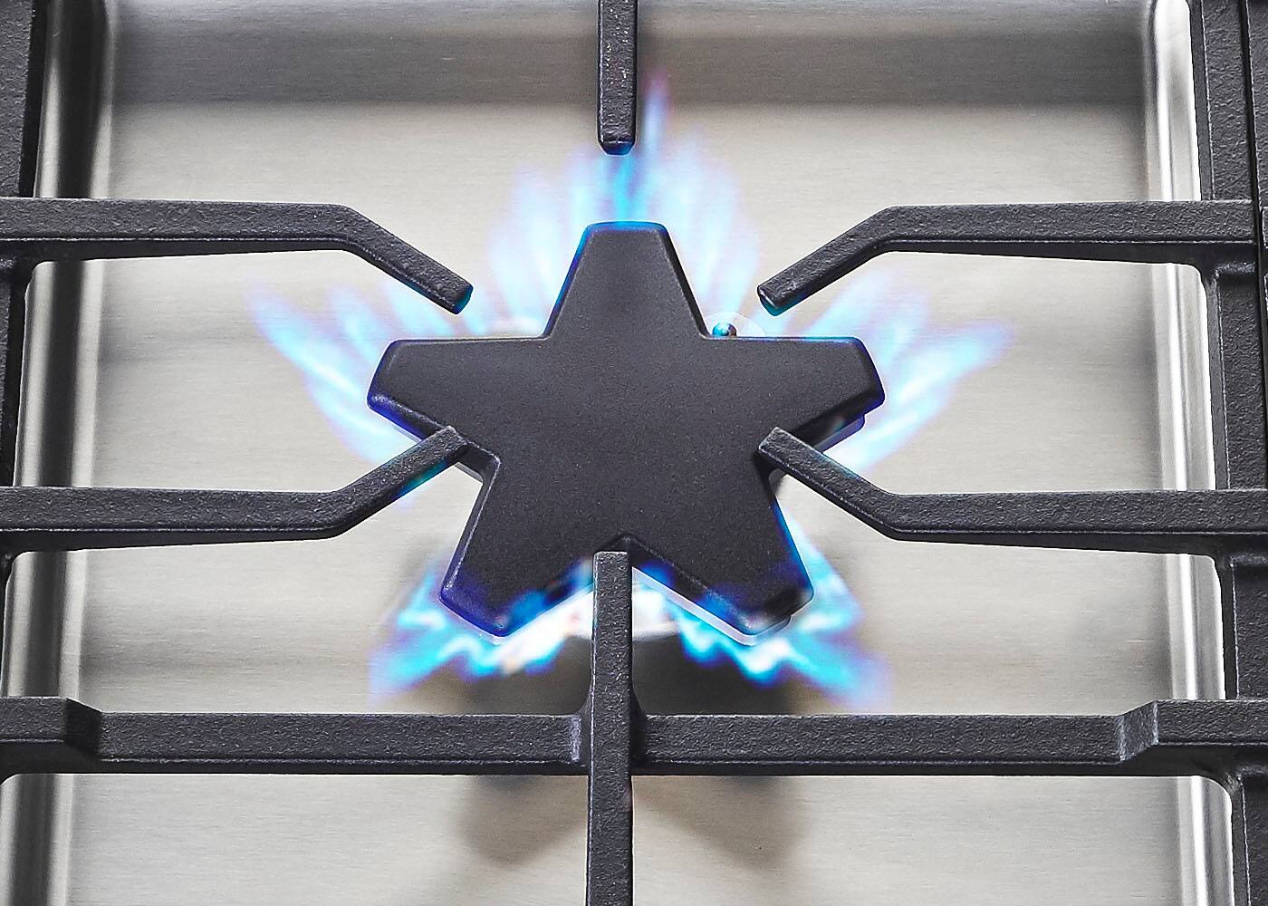 Alt View 19. Thermador - Masterpiece 30" Built-In Gas Cooktop with 5 Pedestal Star Burners and ExtraLow Select - Stainless Steel.