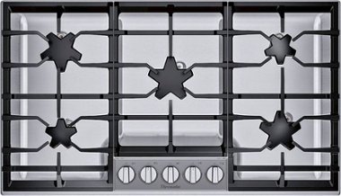 Thermador - Masterpiece 36" Built-In Gas Cooktop with 5 Pedestal Star Burners and ExtraLow Slect - Stainless steel - Front_Zoom