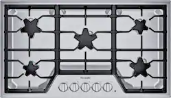 Thermador - Masterpiece 36" Built-In Gas Cooktop with 5 Star Burners and ExtraLow Select - Stainless Steel - Front_Zoom