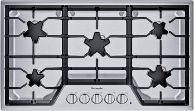 Thermador - Masterpiece 36" Built-In Gas Cooktop with 5 Star Burners and ExtraLow Select - Stainless steel - Front_Zoom