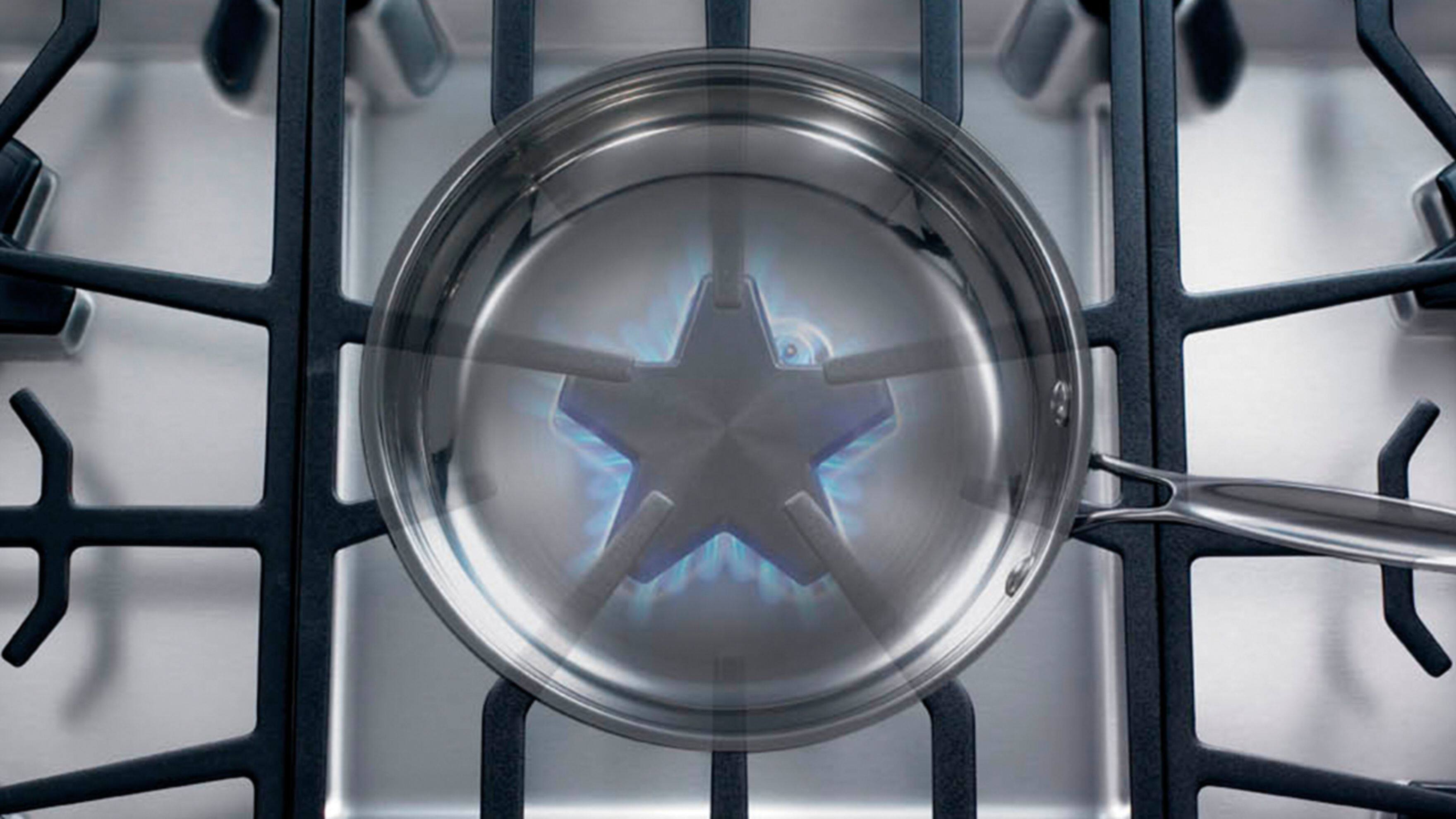 Alt View 13. Thermador - Masterpiece 36" Built-In Gas Cooktop with 5 Star Burners and ExtraLow Select - Stainless Steel.