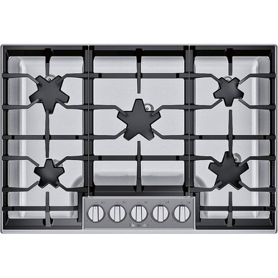 Front Zoom. Thermador - Masterpiece 30" Built-In Gas Cooktop with 5 Pedestal Star Burners - Stainless Steel.