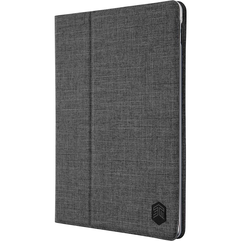 Left View: STM - Atlas Folio Case for Apple iPad Pro 9.7", iPad 9.7" (5th and 6th Gen), iPad Air, and iPad Air 2 - Charcoal