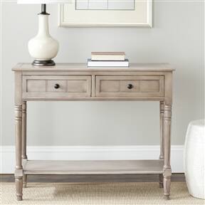 Angle. SlickBlue - Traditional Console Accent Table for Entryway or Living Room - Distressed Cream.