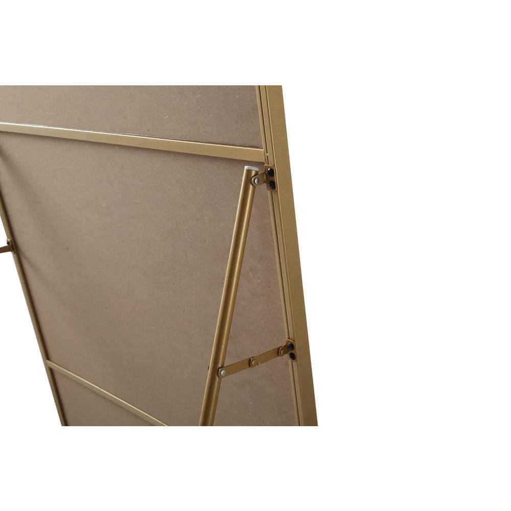 Alt View 1. Elegant Decor - Soft Corner Metal Rectangle Full Length Mirror 30x60 Inch in Brass - Brass.