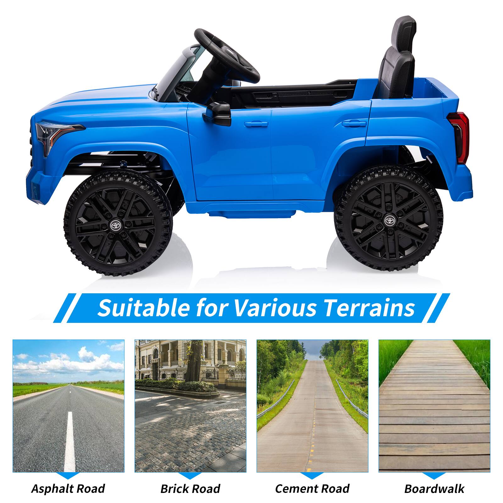 Suitable for Various Terrains

- Asphalt Road
- Brick Road
- Cement Road
- Boardwalk