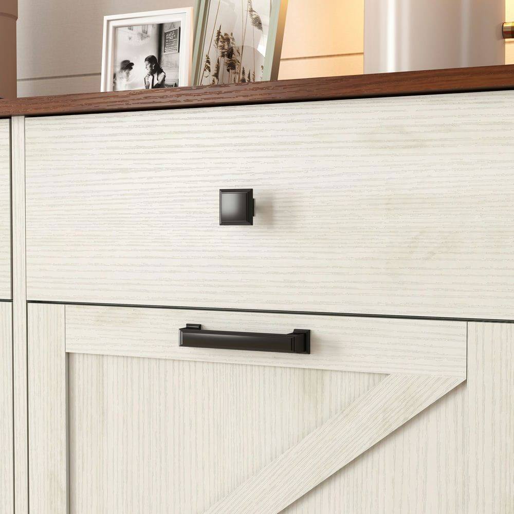 Left. Kadyn - Farmhouse Double Tilt Out Trash Cabinet for 20 Gallon Trash Cans, Free Standing Recycling Cabinet - White.