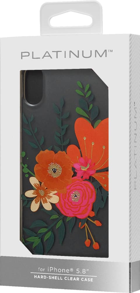 hardshell case for apple iphone x and xs - clear floral