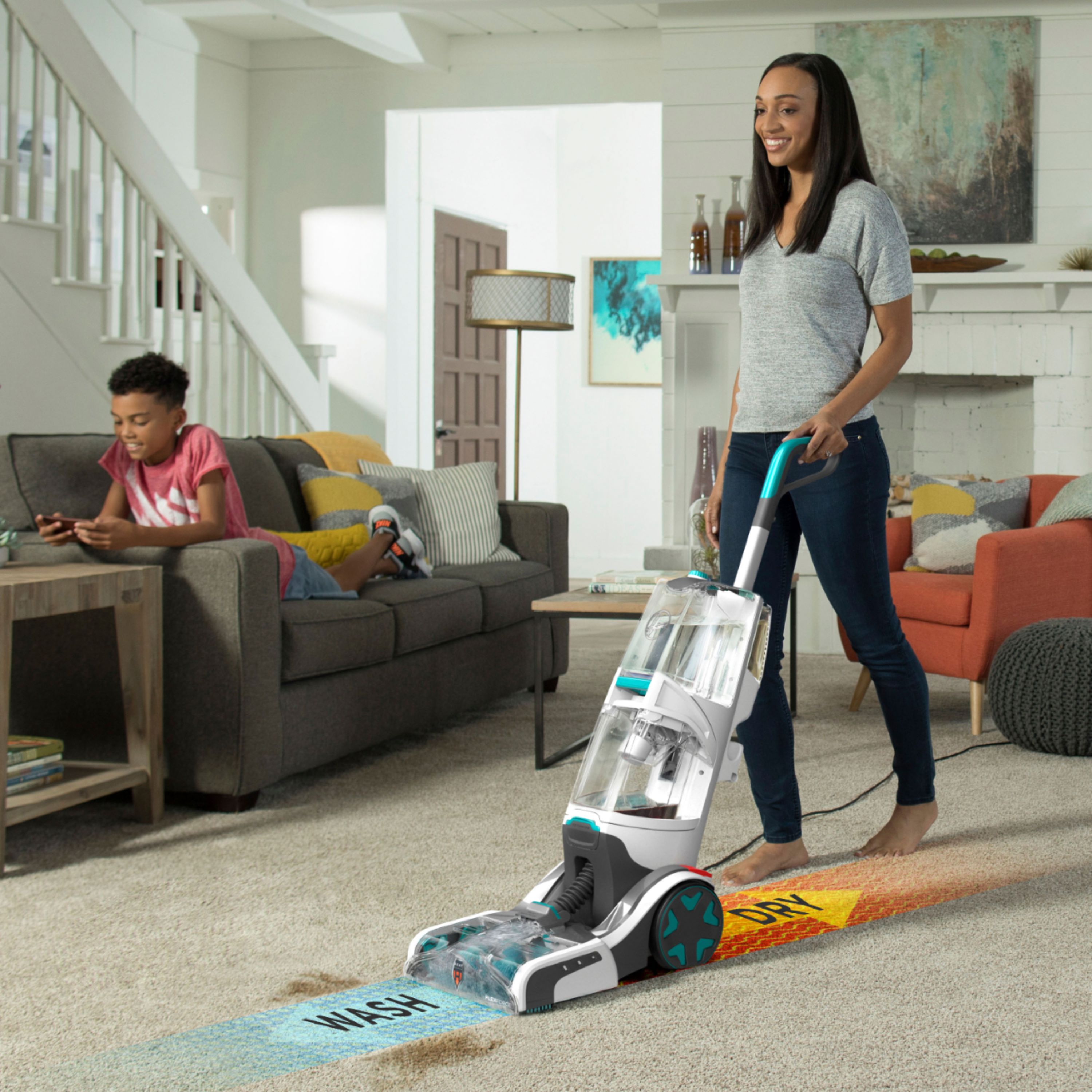 Hoover SmartWash+ Automatic Carpet Cleaner with Oxy Carpet Cleaner Solution