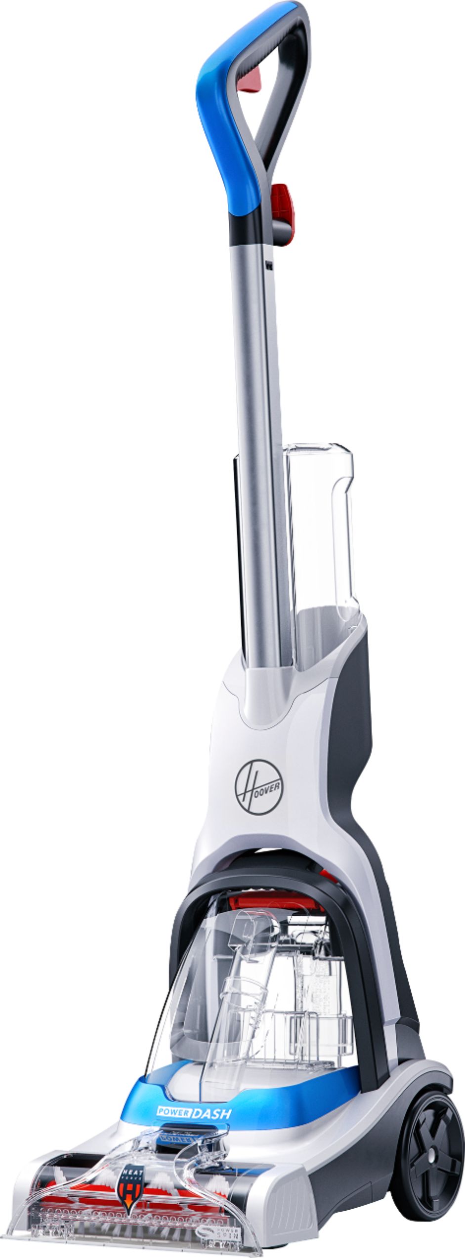 Left View: Hoover - PowerDash Corded Upright Deep Cleaner - White/Blue