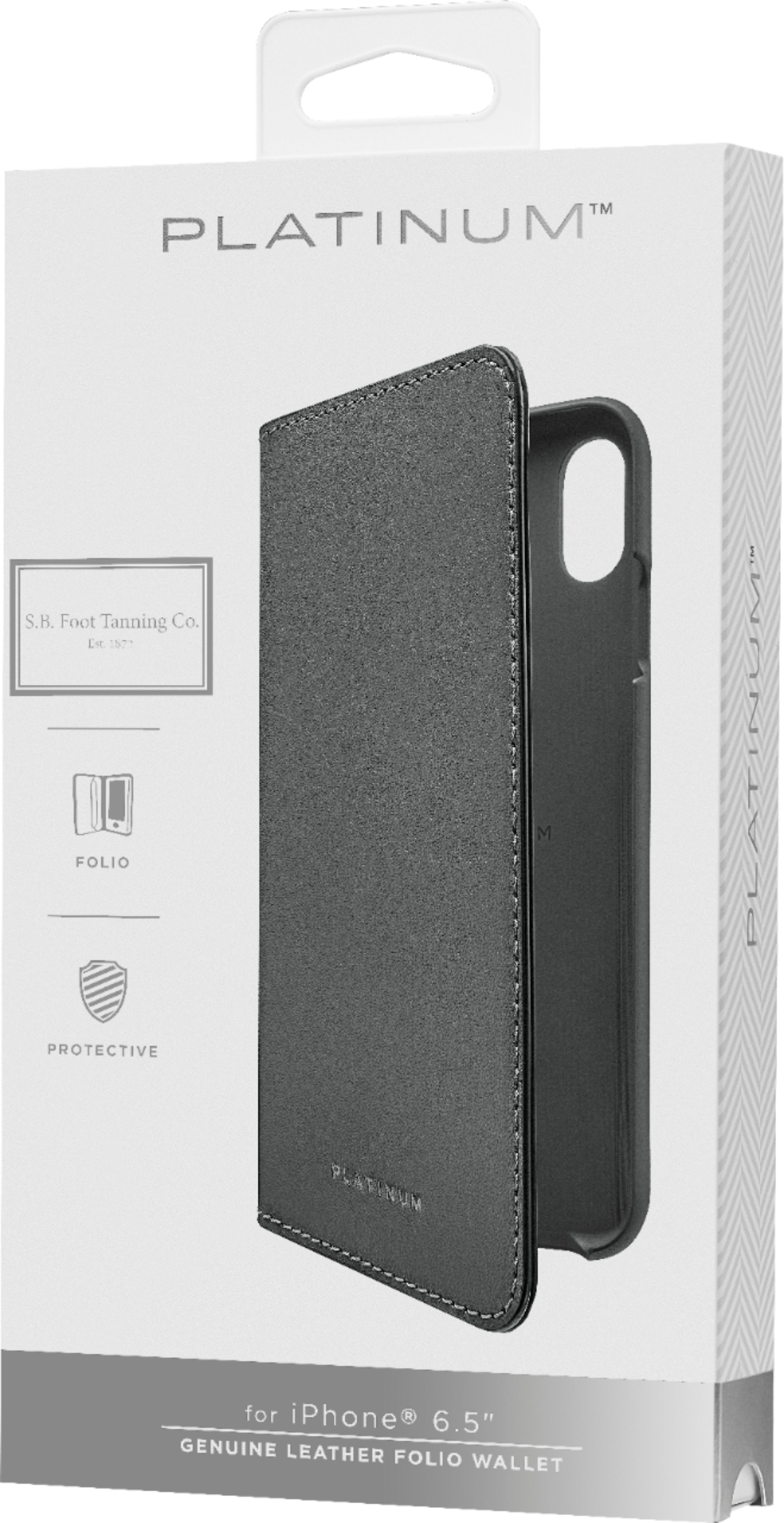 Best Buy: Platinum™ Leather Wallet Case for Apple® iPhone® XS Max Charcoal  PT-MAXLSBLCB