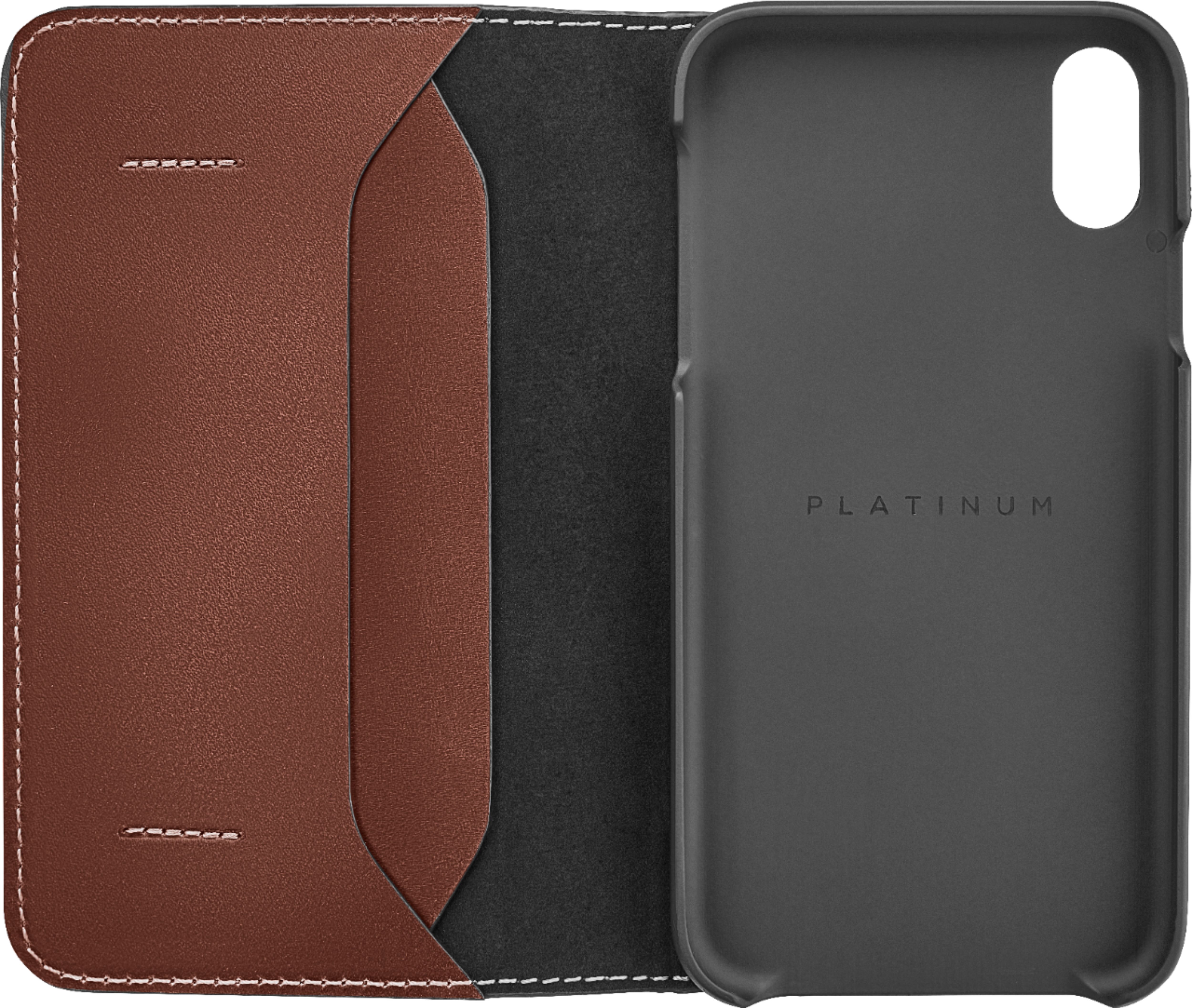 Best Buy: Platinum™ Leather Folio Case for Apple® iPhone® XS Max 