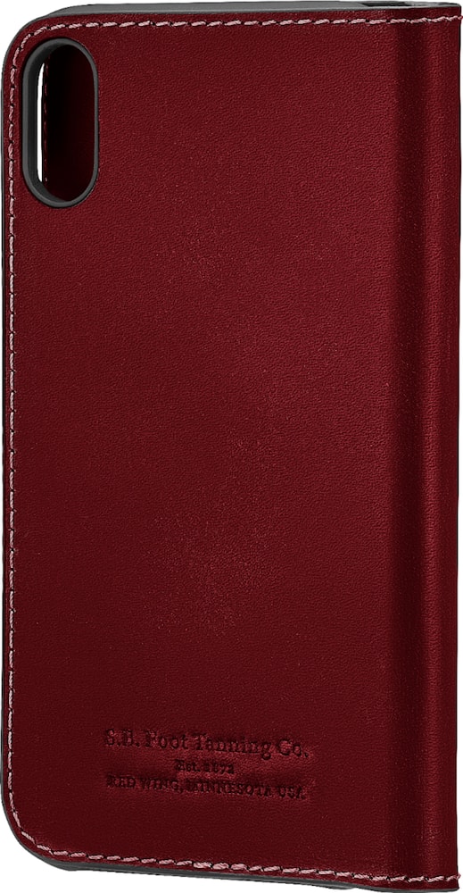 leather folio case for apple iphone xs max - dark red leather folio case for apple iphone xs max - dark red