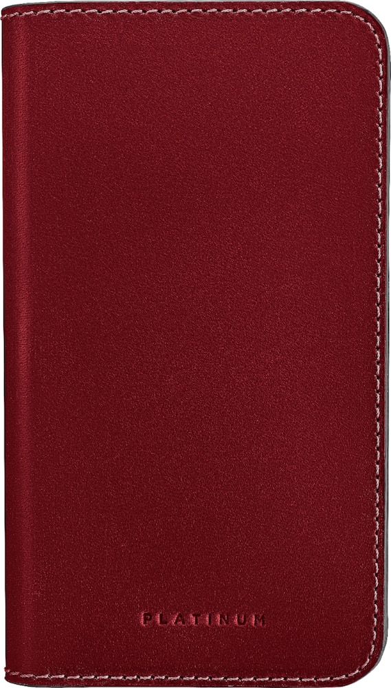 leather folio case for apple iphone xs max - dark red