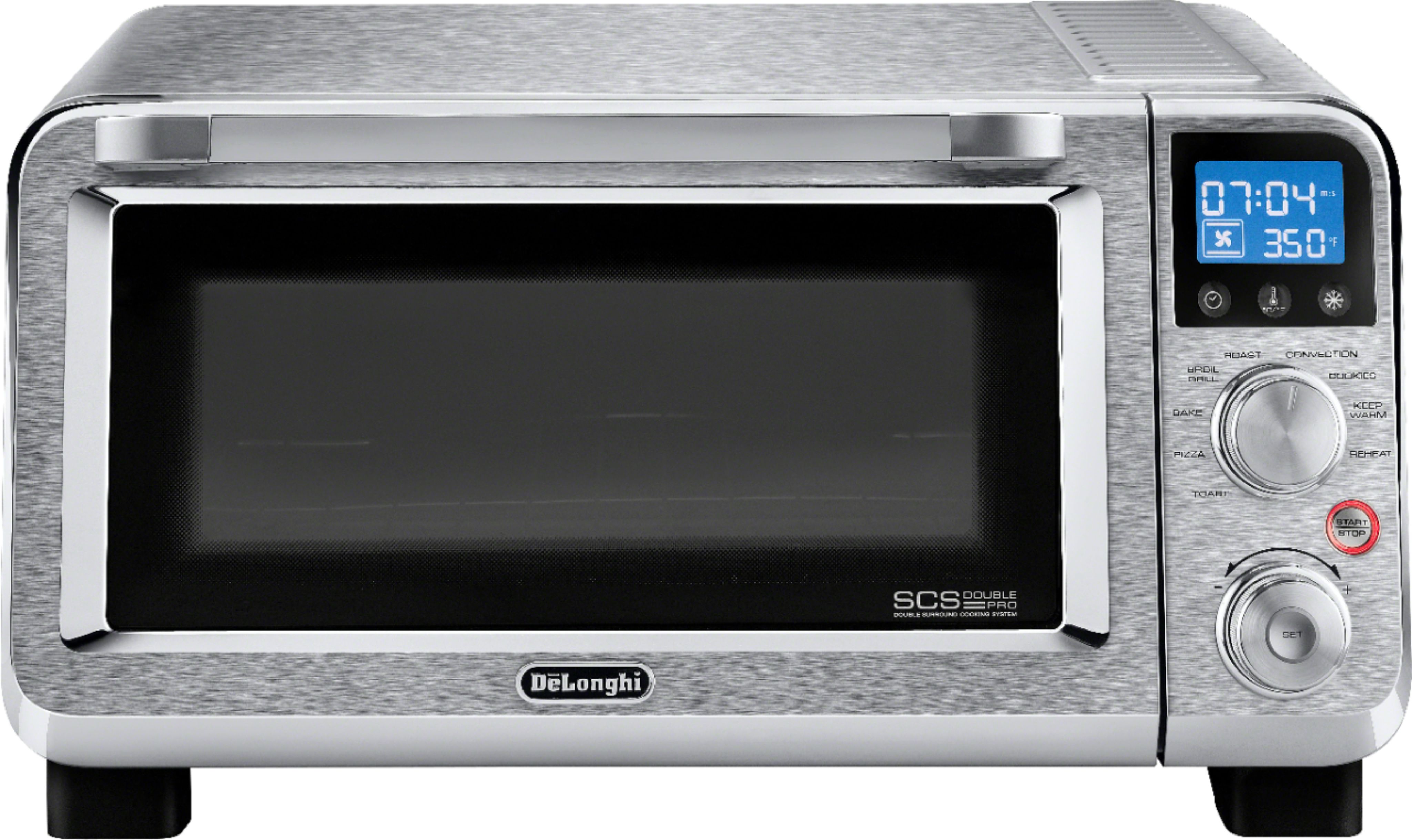  De'Longhi Small Convection Toaster Oven For Countertop With  internal light And 9 Preset Functions Including Pizza, Cookies, Roast,  Broil, Bake, Easy to Use, 14L, Stainless Steel, 1800W, EO141150M: Home &  Kitchen