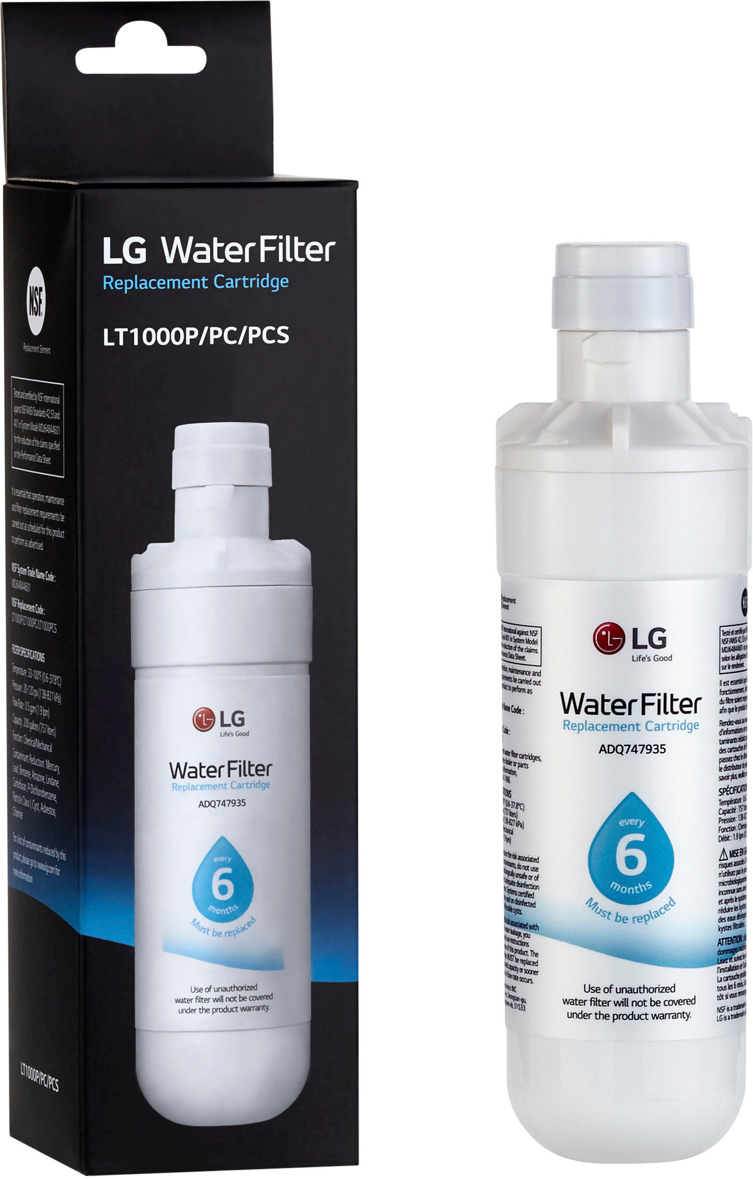 Water Filter for Select LG Refrigerators White LT1000PC - Best Buy