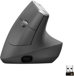 Logitech - MX Vertical Advanced Wireless Optical Ergonomic Mouse with USB and Bluetooth Connection - Graphite - Front_Zoom