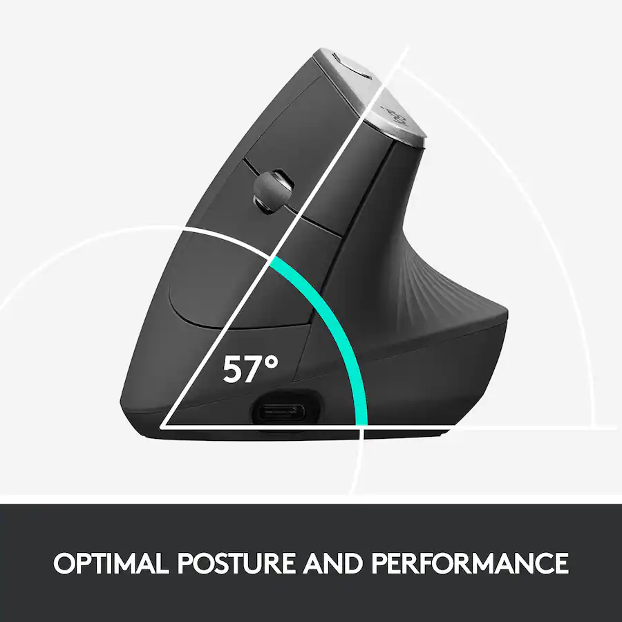 Logitech MX Vertical Advanced Wireless Optical Ergonomic Mouse with USB ...
