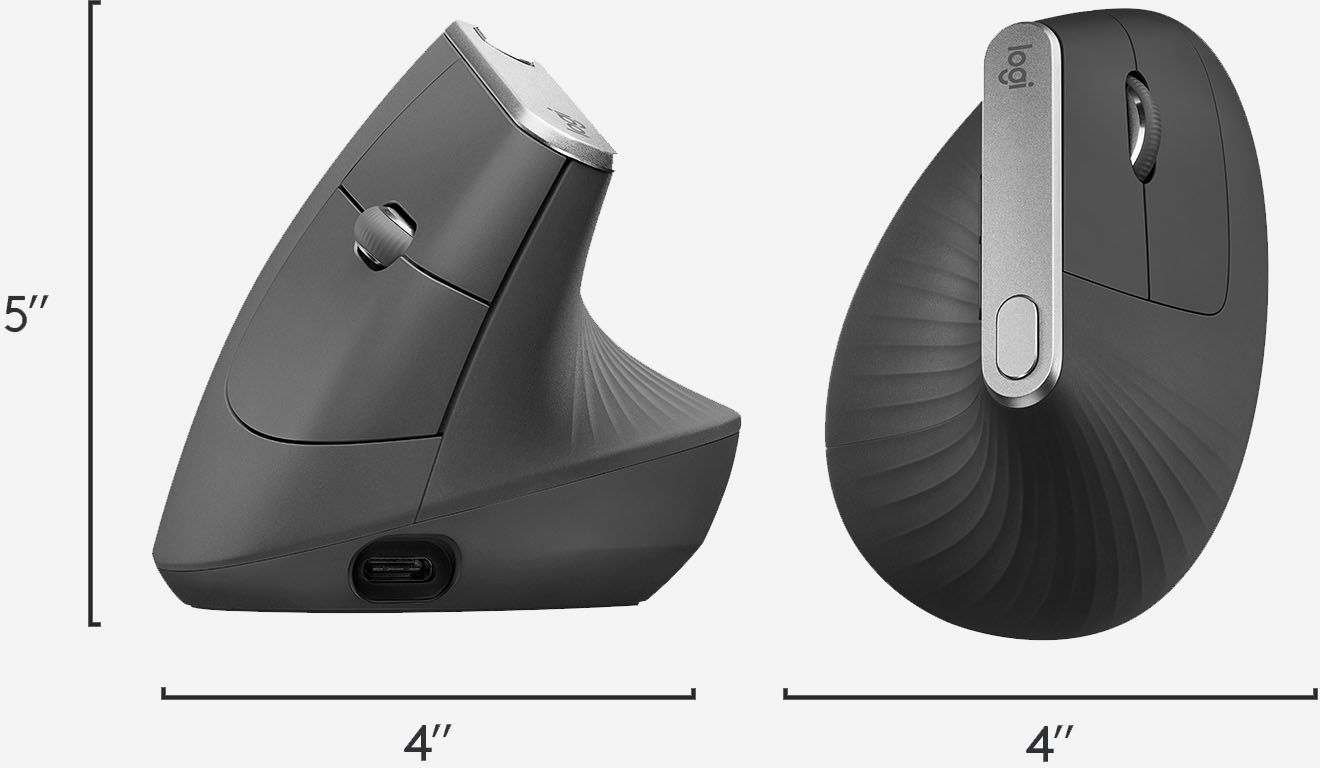 en gang forbedre skelet Logitech MX Vertical Advanced Wireless Optical Mouse with Ergonomic Design  Graphite 910-005447 - Best Buy