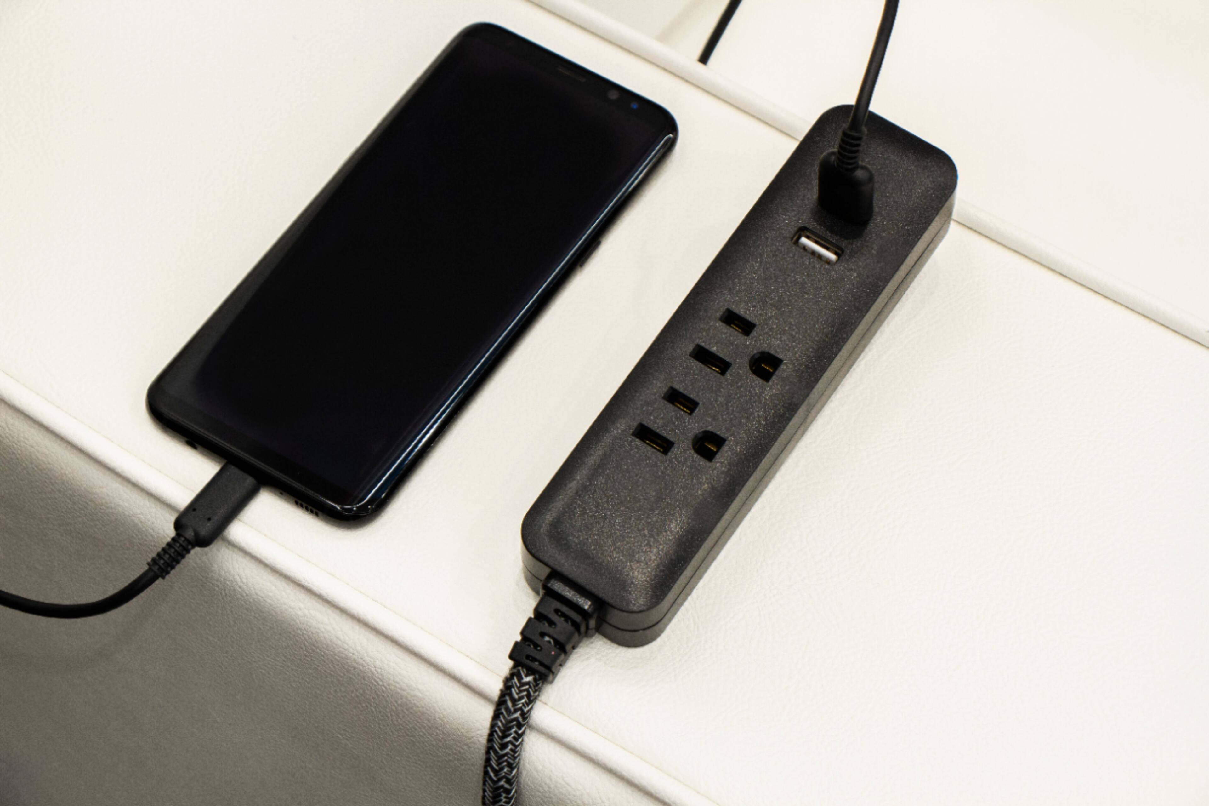 Alt View 12. Cordinate - 2 Outlet/2 USB 250 Joules Surge Protector w/10' Power Cord - Black Heather.