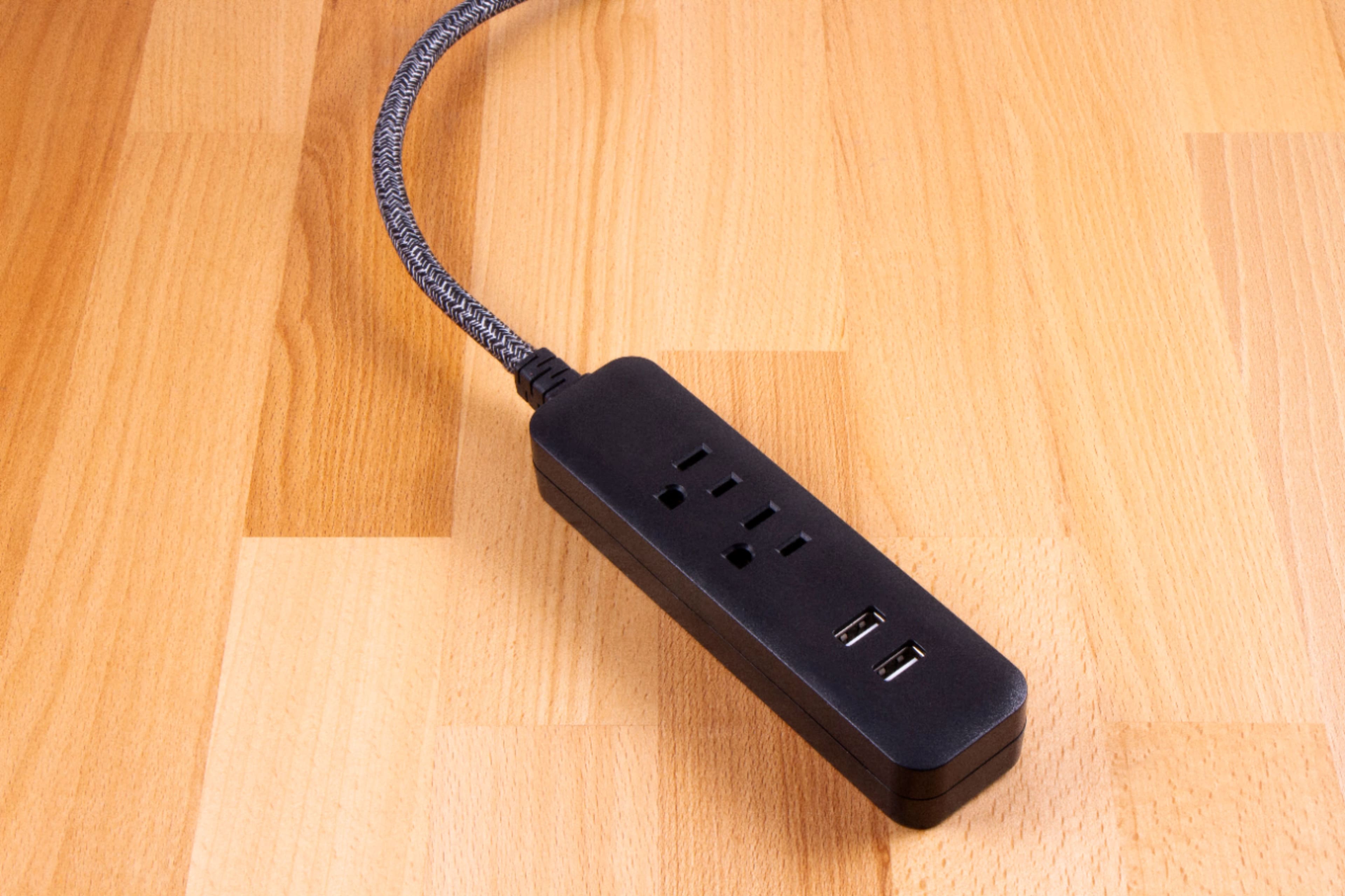 Alt View 14. Cordinate - 2 Outlet/2 USB 250 Joules Surge Protector w/10' Power Cord - Black Heather.