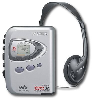 Front Standard. Sony - Cassette Walkman with TV/Weather-Band Tuning - Silver.