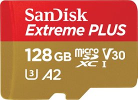 SanDisk - Extreme PLUS 128GB microSDXC UHS-I Memory Card - Front_Zoom