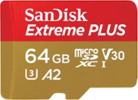 Front Zoom. SanDisk - Extreme PLUS 64GB microSDXC UHS-I Memory Card.