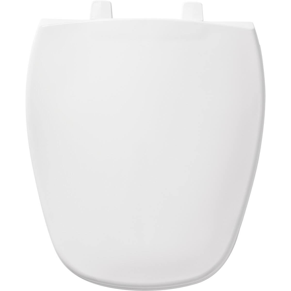 Angle. BEMIS - Bemis Round Plastic Toilet Seat in White fits Eljer Emblem with Top-Tite Hinge - White.