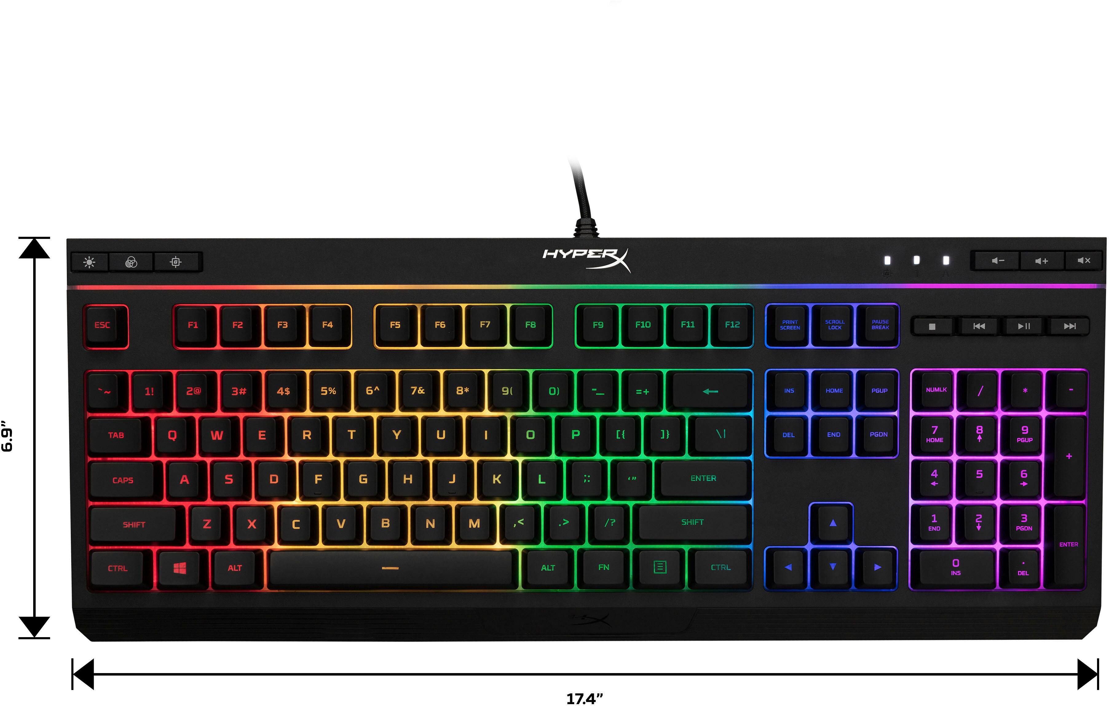 Alt View 12. HyperX - Alloy Core Full-size Wired Gaming Membrane Keyboard with RGB Lighting - Black.