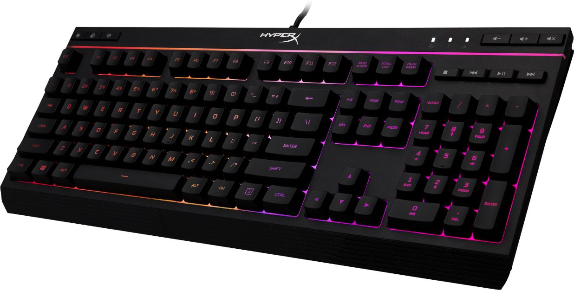 Left. HyperX - Alloy Core Full-size Wired Gaming Membrane Keyboard with RGB Lighting - Black.