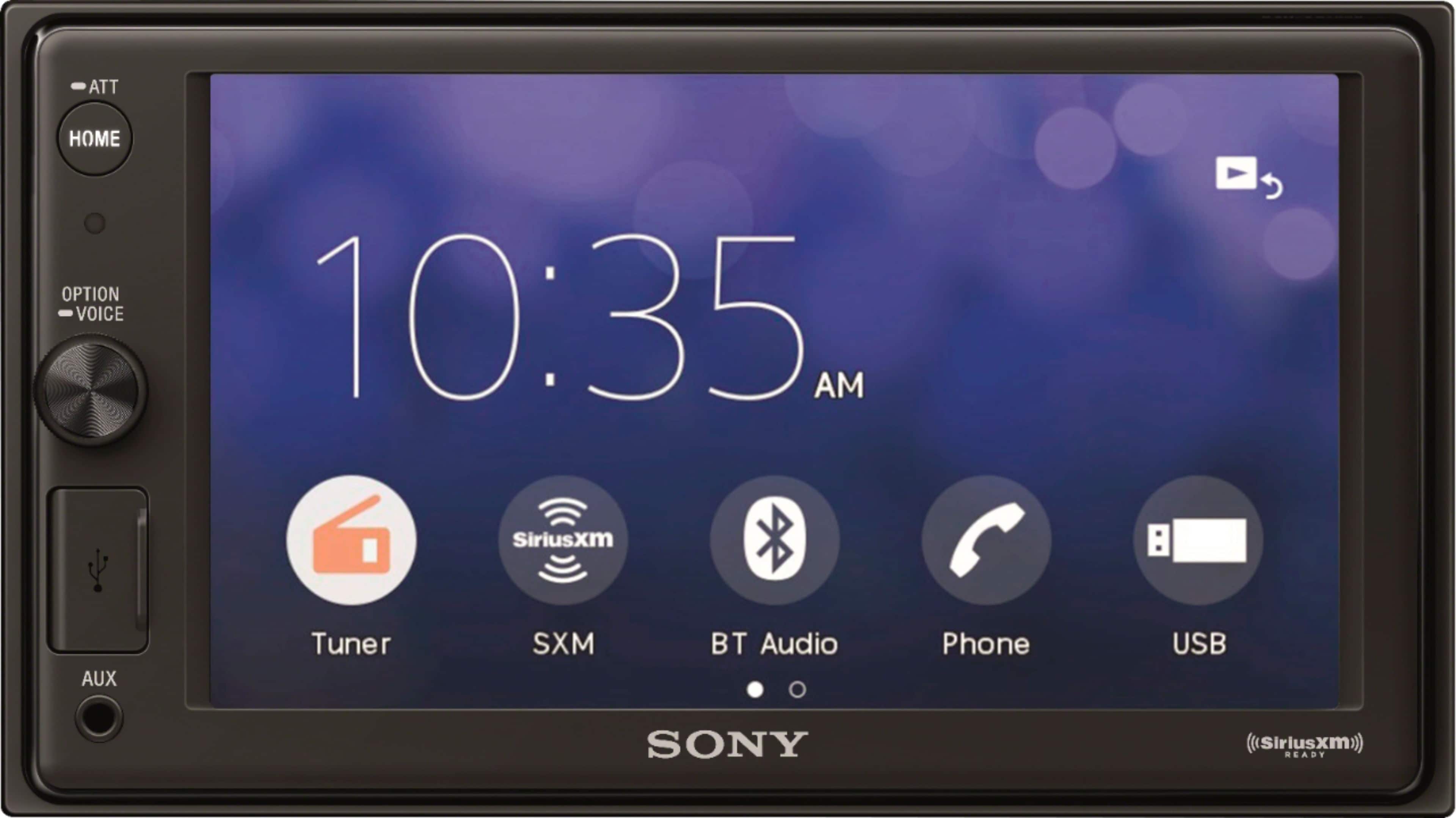 Front. Sony - 6.2" - Apple® CarPlay™ - Built-in Bluetooth - In-Dash Digital Media Receiver - Black.