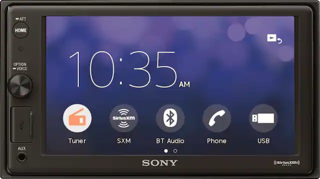 Front. Sony - 6.2" - Apple® CarPlay™ - Built-in Bluetooth - In-Dash Digital Media Receiver - Black.
