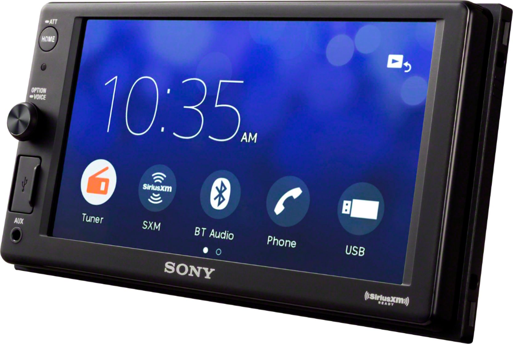 Left View: Sony - 6.95" Android Auto and Apple CarPlay Bluetooth Digital Media Receiver - Black