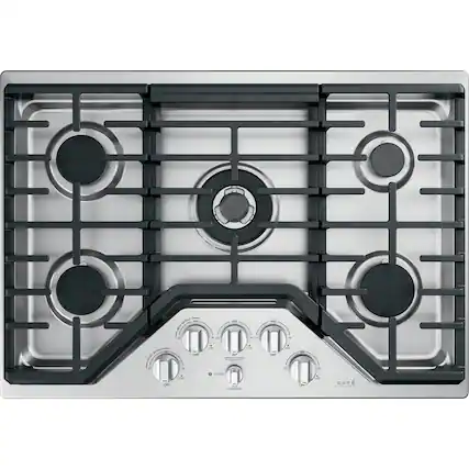 Front. Café - 30" Gas Cooktop - Stainless Steel.