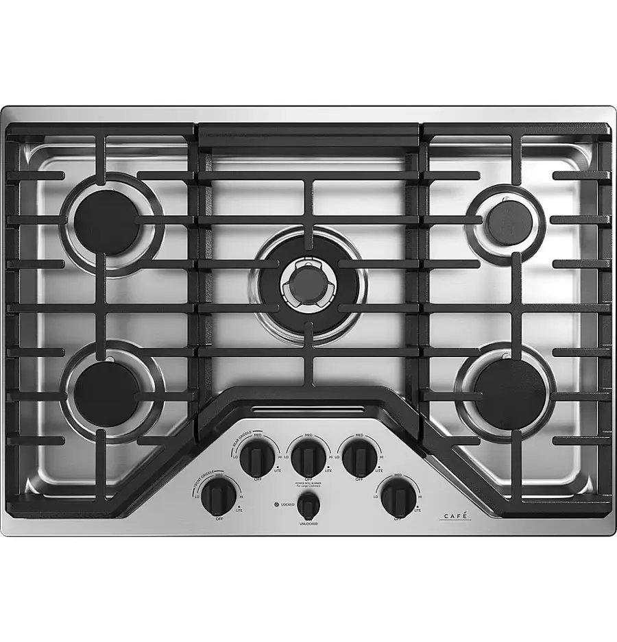 Alt View 24. Café - 30" Gas Cooktop - Stainless Steel.